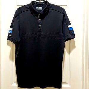 Callaway Topgolf Mens Polo Medium Black blue and white